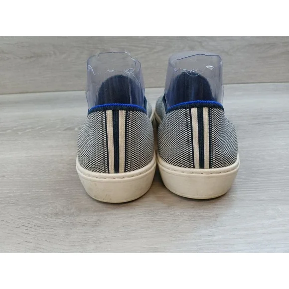 Rothy's The Sneaker Slip On Shoes Womens 9.5 Black White Knit Comfort Loafers - Picture 4 of 10